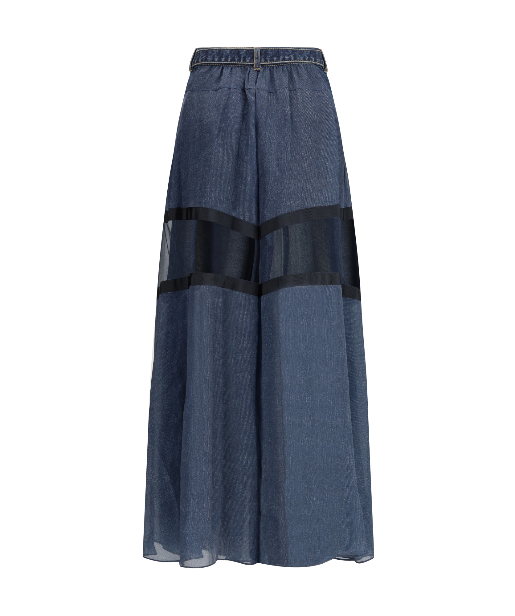 Sacai Denim Pants With Liner Back In Blue