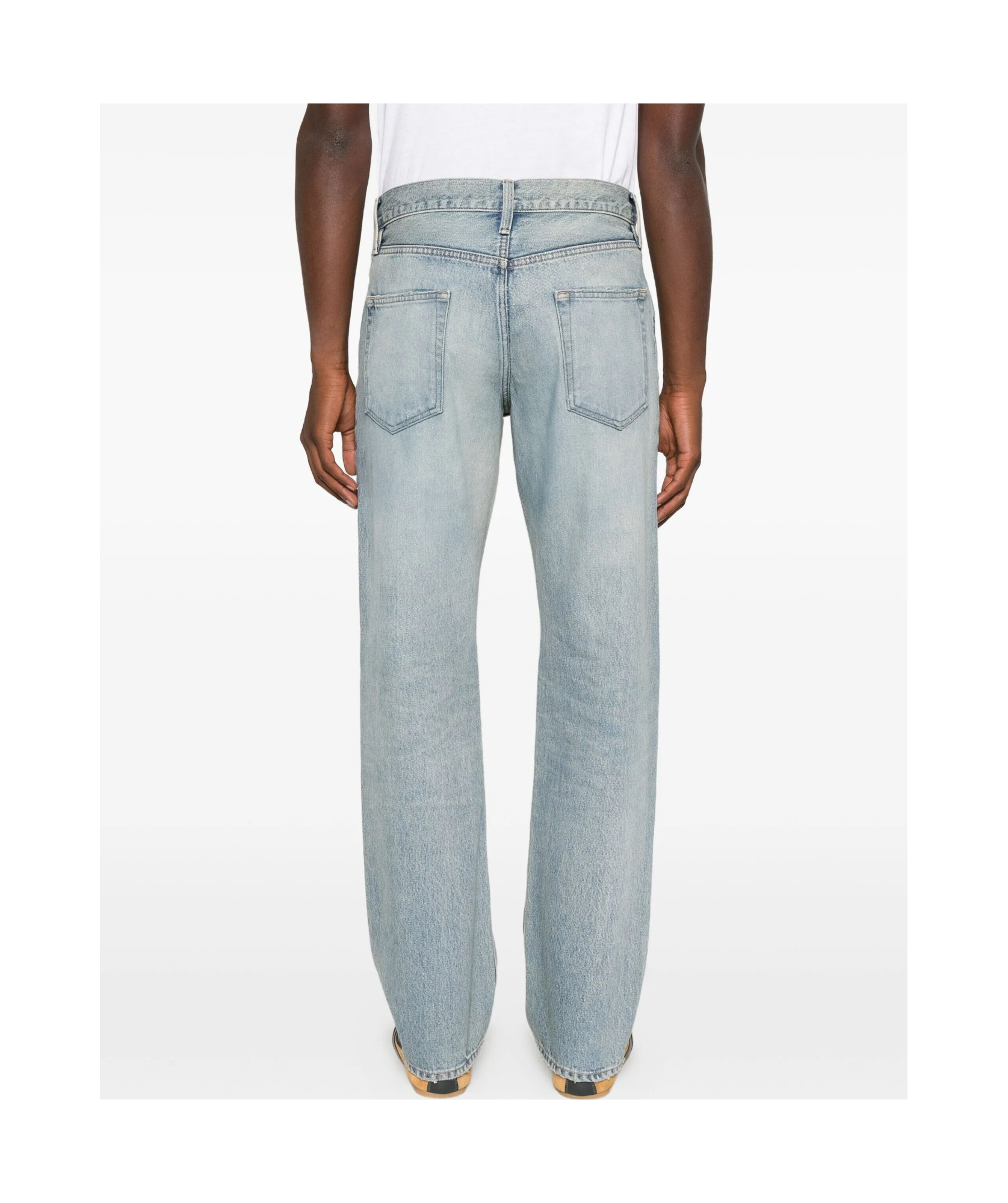 Fear Of God Straight Leg Denim Trousers With Belt Loops In Blue