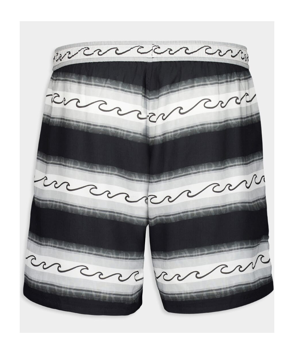 Amiri Wave Baja Striped Shorts In Black