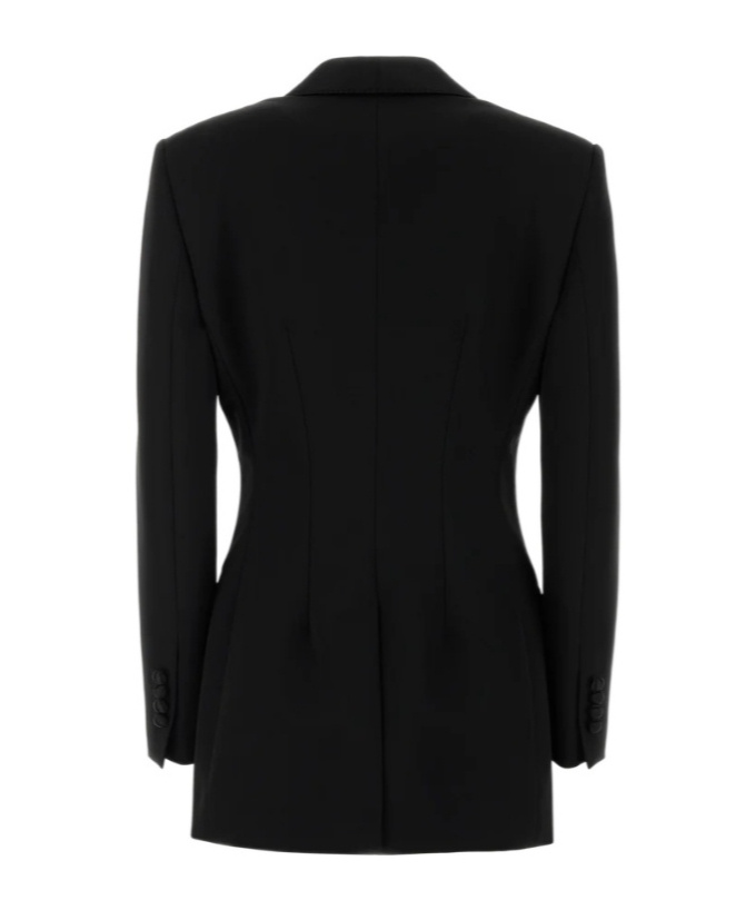 Dolce & Gabbana Black Stretch Wool Blend Blazer In Black
