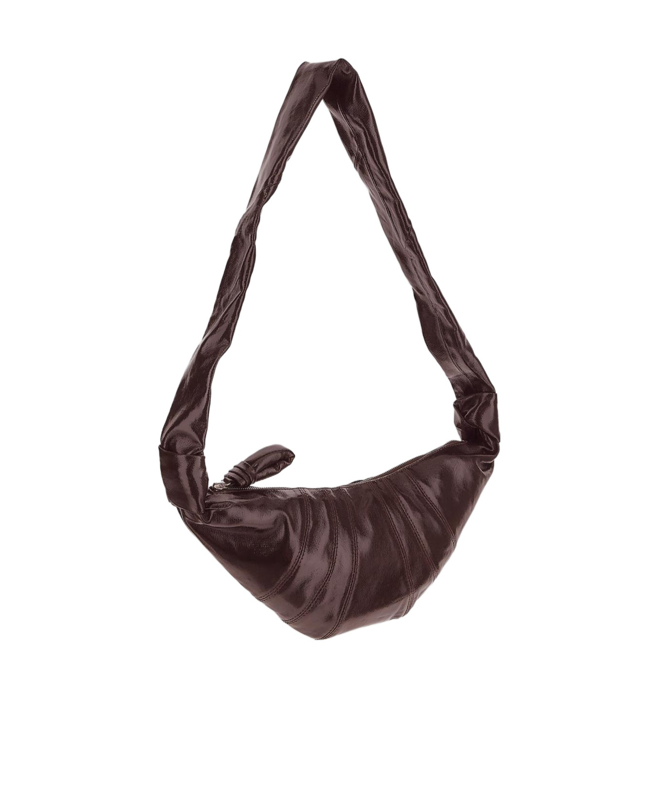 Lemaire Half-moon Leather Crossbody Bag In Black
