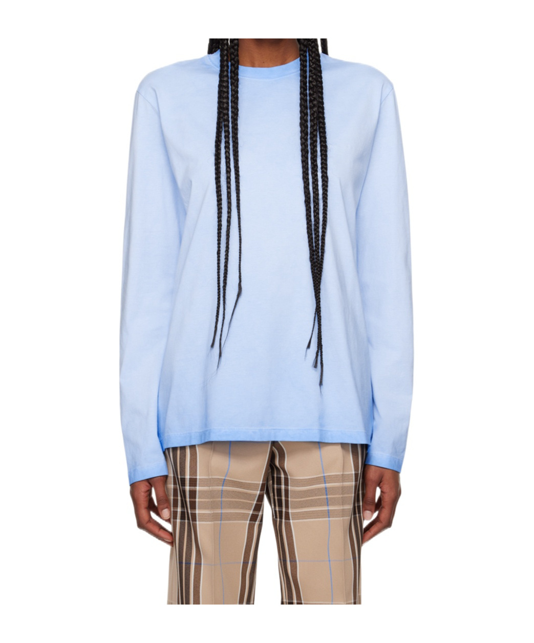 Msgm Blue Faded Long Sleeve T-shirt In Blue