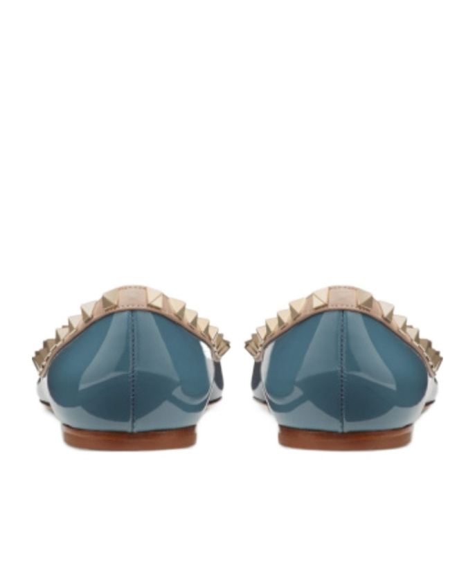 Valentino Rockstud Riveted Ballet Flats In Multicolor