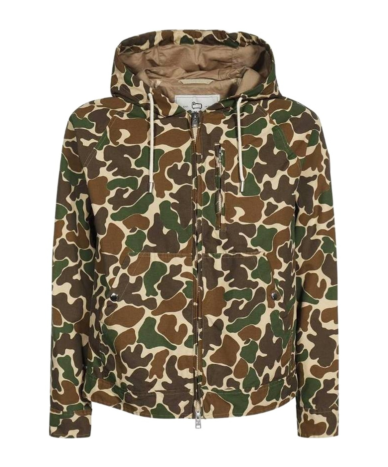 Woolrich Camouflage-print Drawstring Jacket In Multi