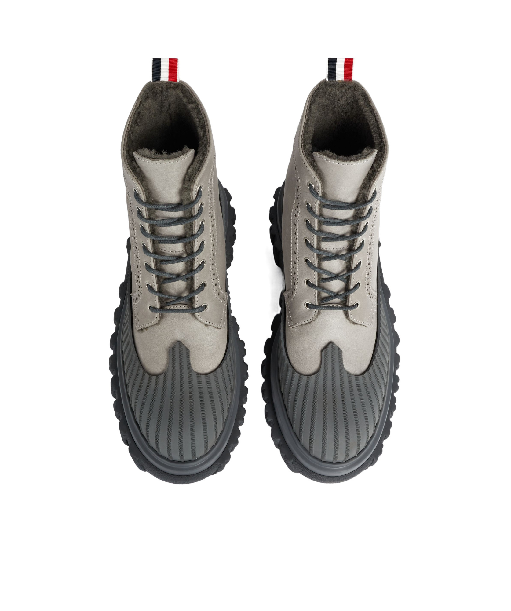 Thom Browne Longwing Duck Boots In Gray