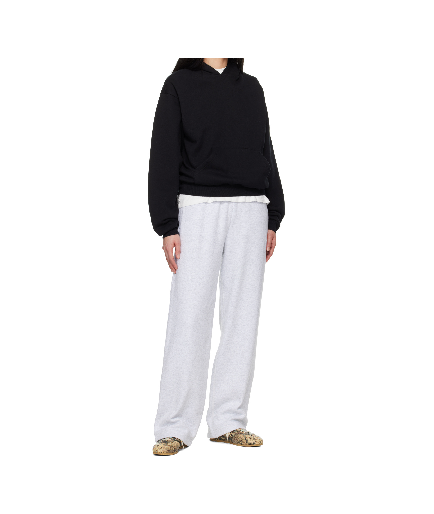 Shop Skims Cotton Fleece Classic Hoodie In Black