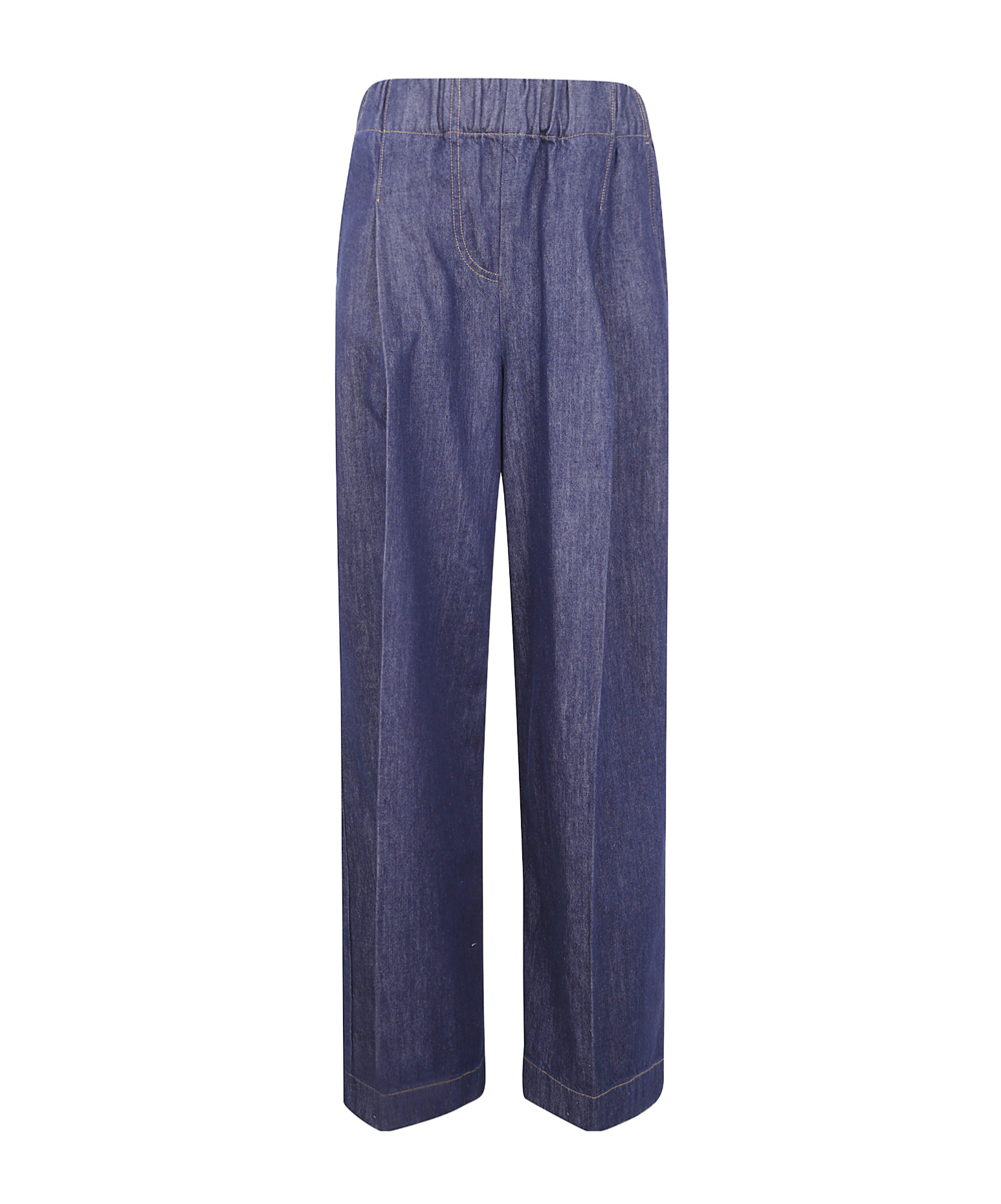Semicouture Elastic-waistband Pocket Boyfriend Jeans In Blue