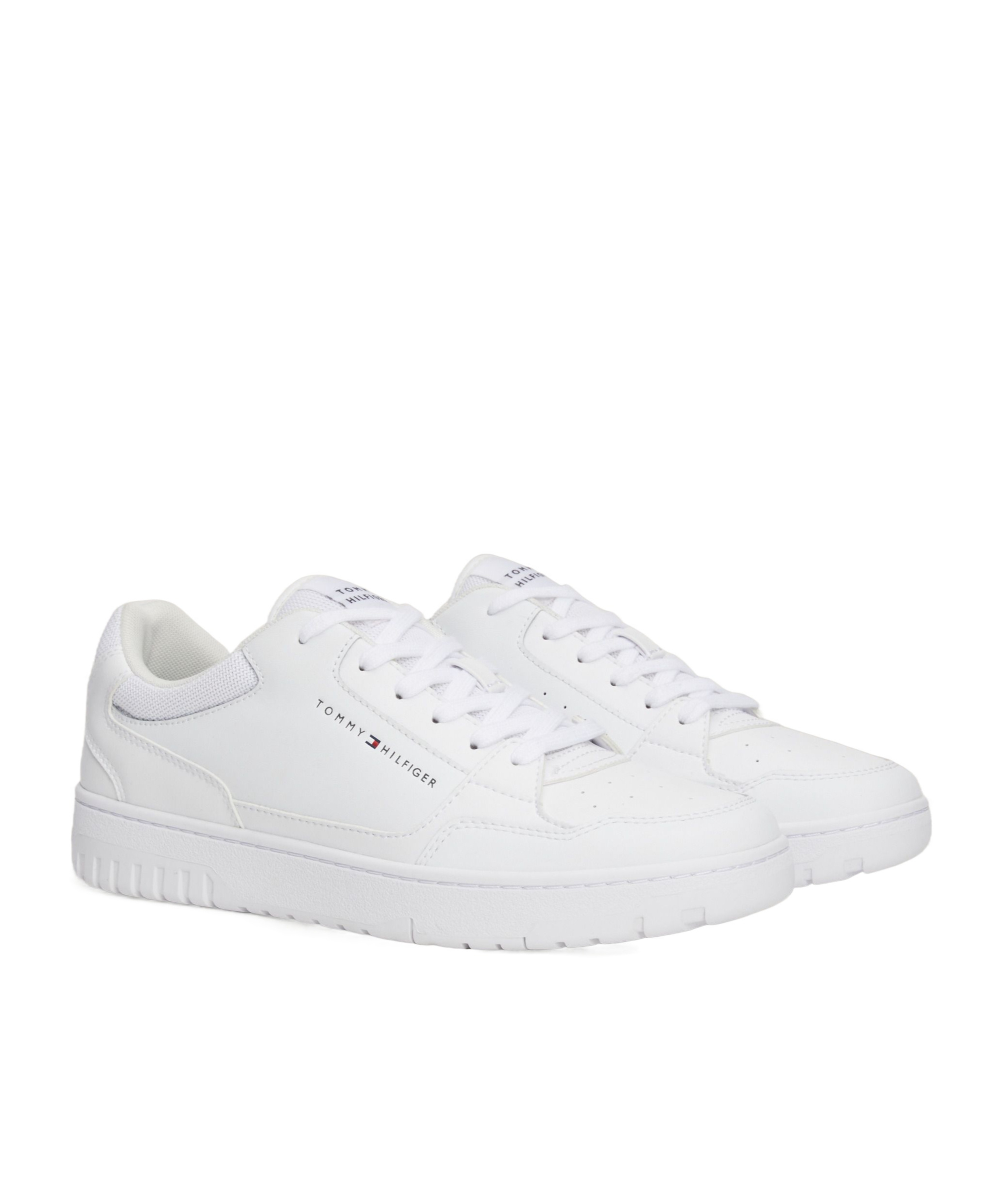 Tommy Hilfiger Court Leisure Leather Sneakers In White