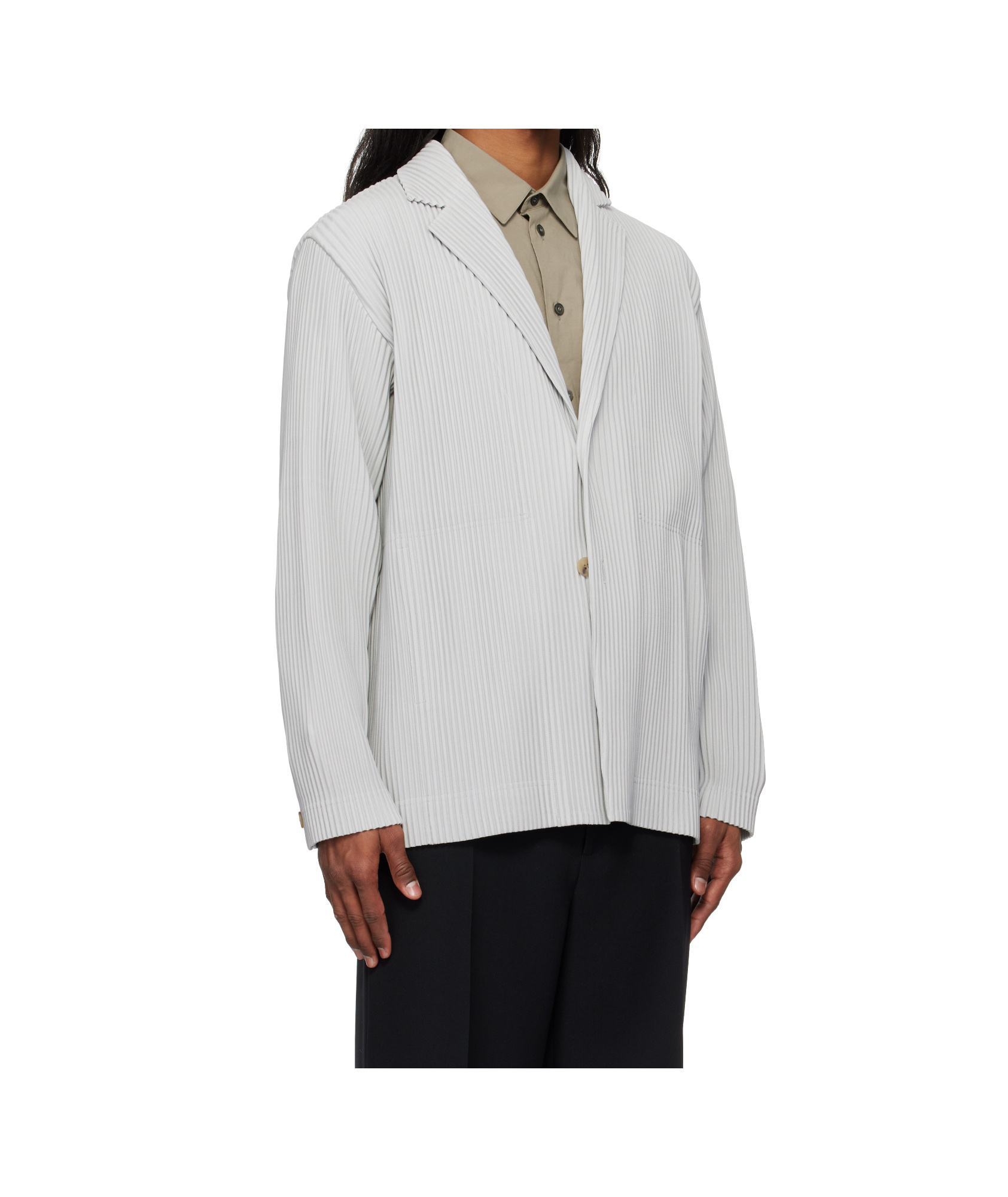 ISSEY MIYAKE PLEATED SINGLE-BREASTED BLAZER