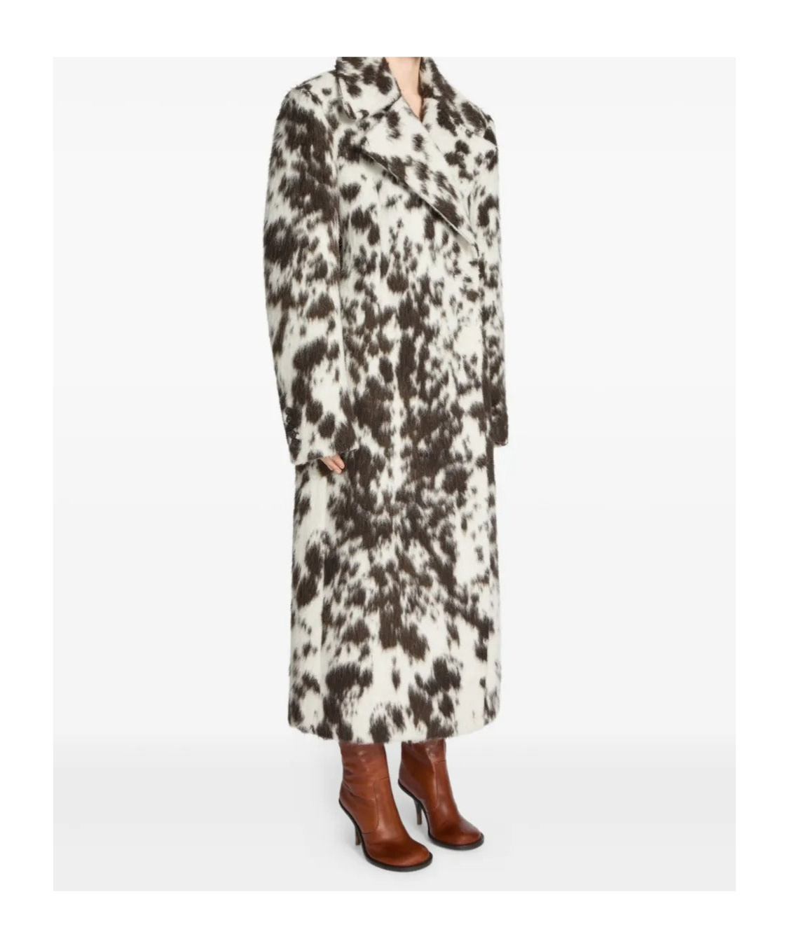 Dries Van Noten Spotted Belted Coat In Neutral