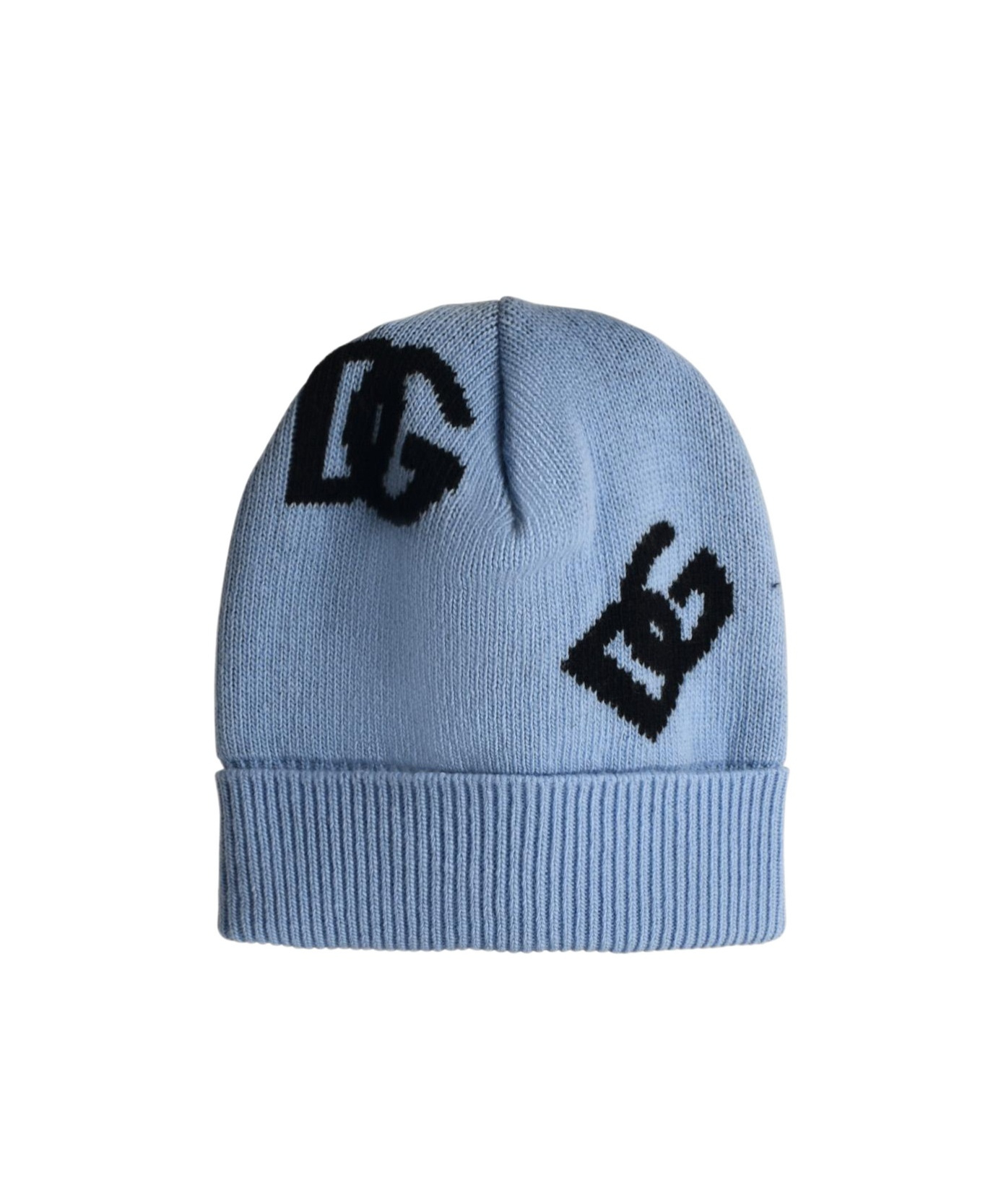 Dolce & Gabbana Dolce  Gabbana Logo Intarsia-knit Beanie In Blue