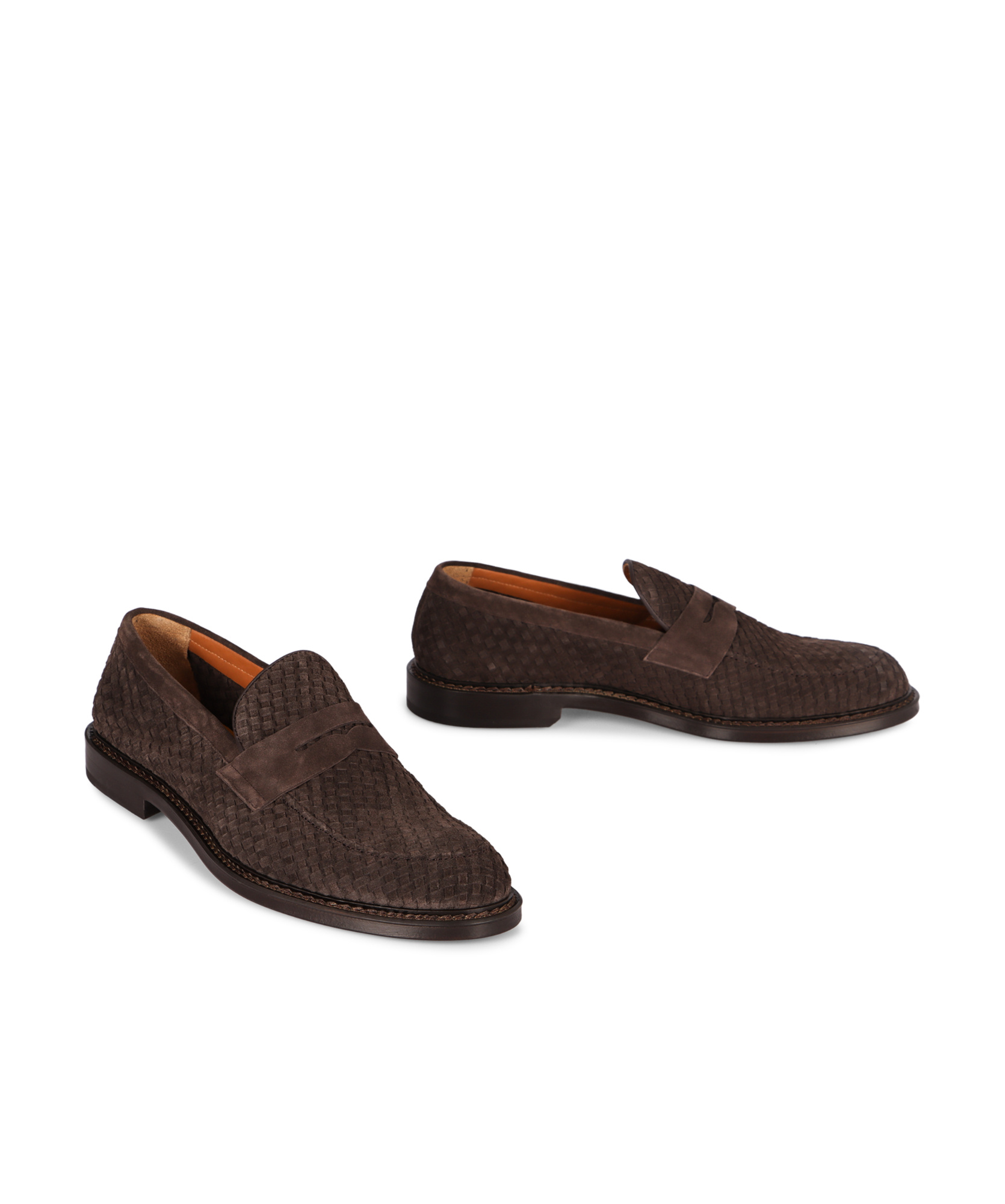 Doucal's Round Toe Loafers In Dark Brown