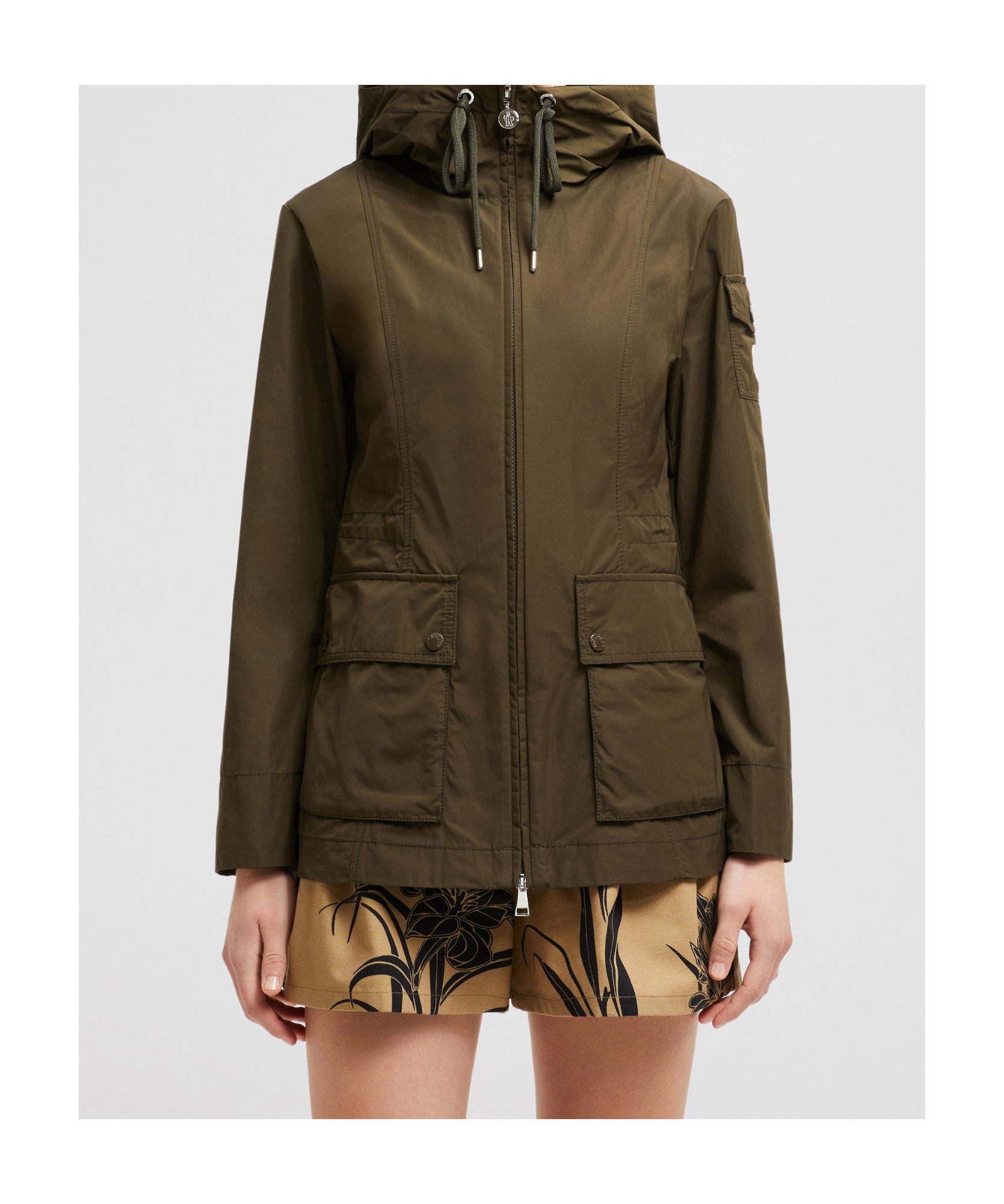 Moncler Leandro Hooded Parka Jacket In Green