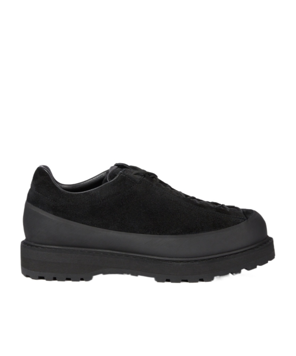 Stone Island Textured Black Sneakers With Suede Upper In Black