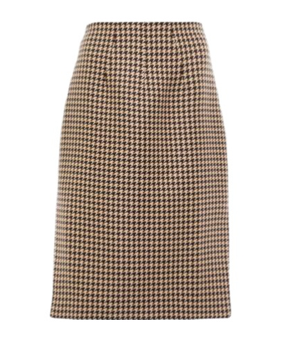 Emilia Wickstead Noah Houndstooth Pencil Skirt In Brown