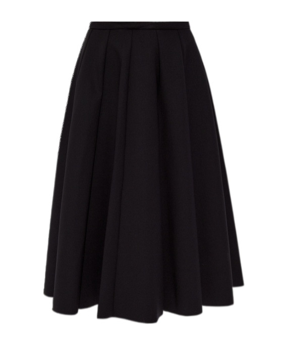 Shop Fabiana Filippi Pleated Midi Skirt In Black