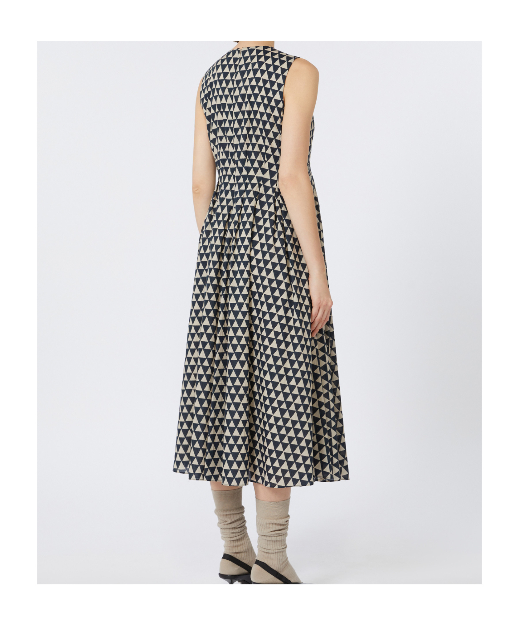 Max Mara Cotton Voile Printed Midi Dress In Black