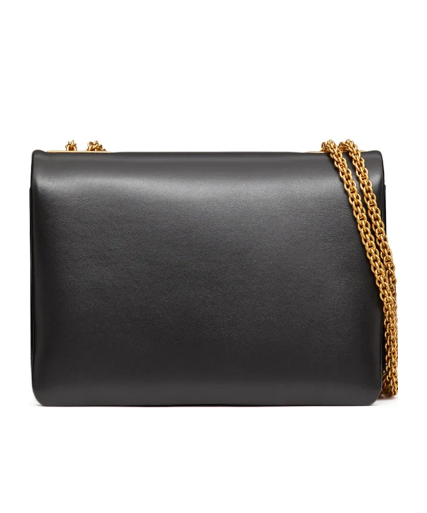 Shop Valentino One Stud Nappa Bag With Chain In Black