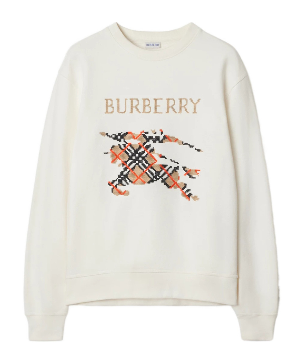 Burberry Crewneck Cotton Sweatshirt With Cross Stitch Ekd