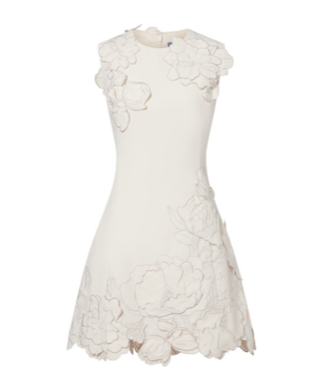 Leo Floral-appliqué Minidress In White
