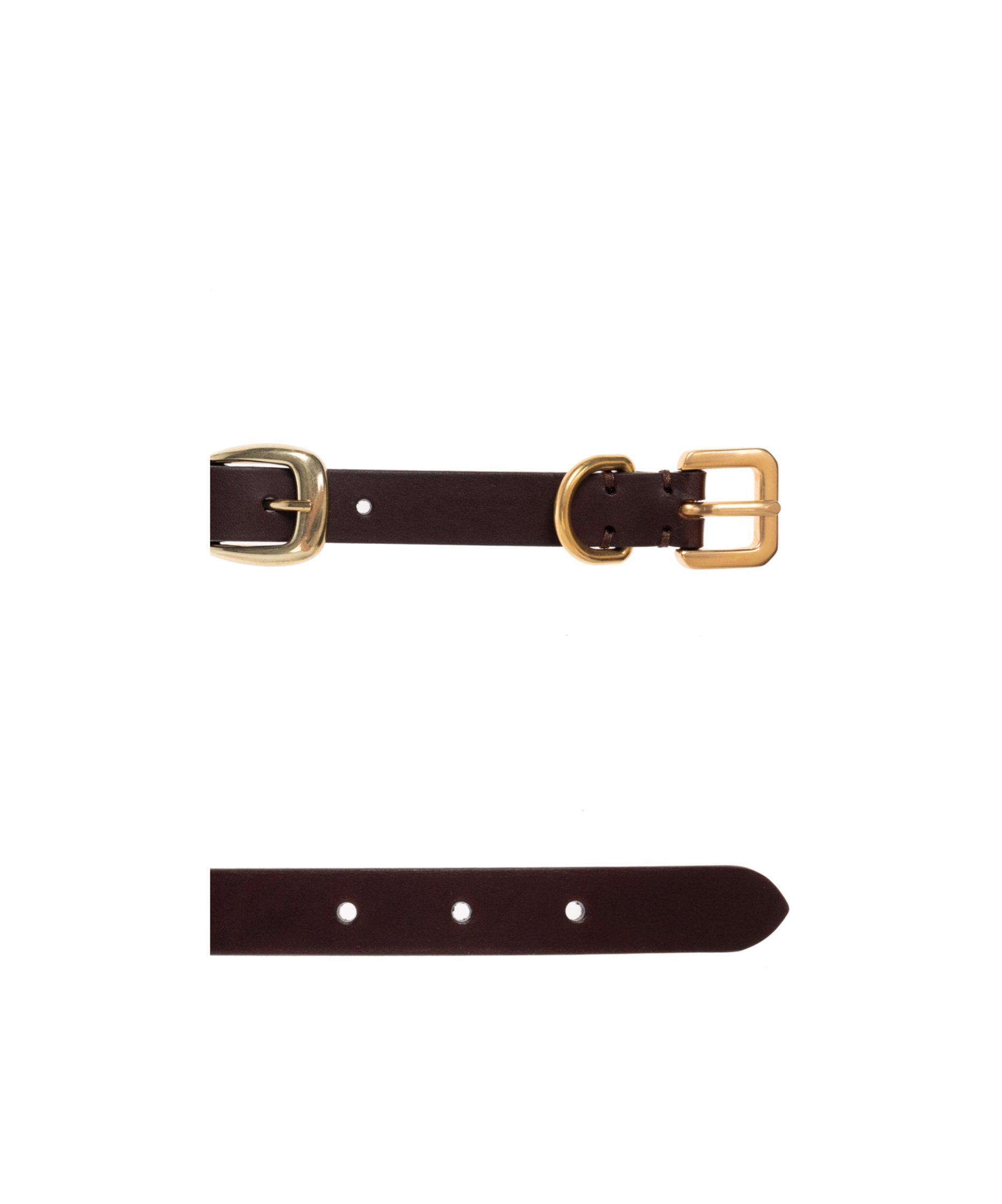 Etro Leather Belt With Buckles In Brown