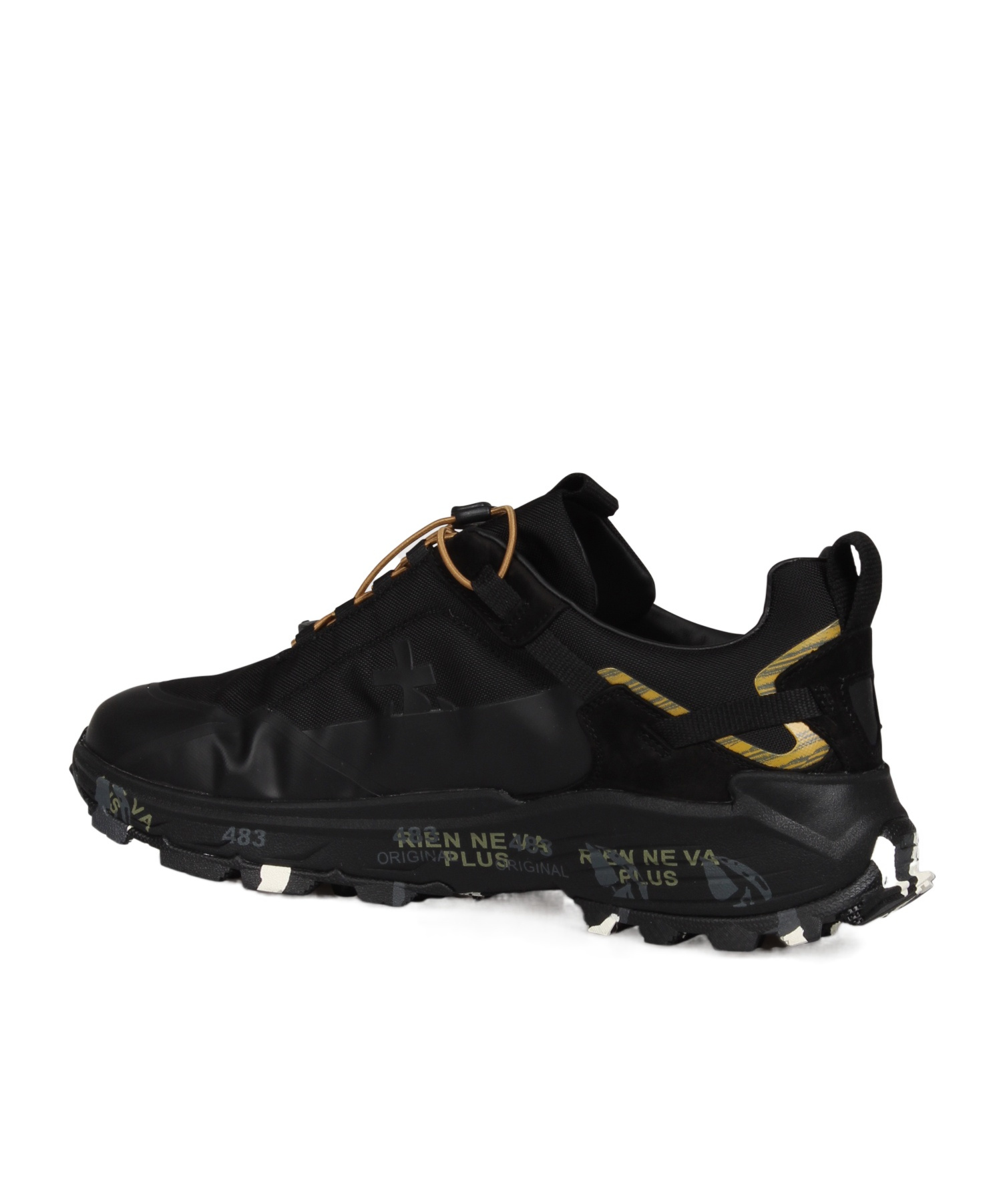 Premiata Sneakers Trail Black With Technical Details In Black