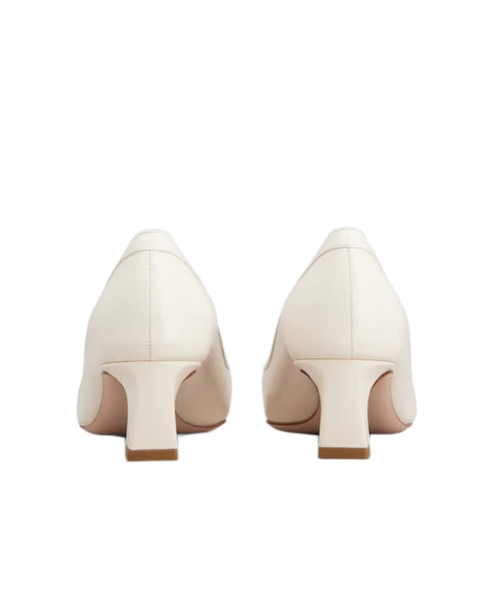 Roger Vivier Belle Vivier 45 Mother-of-pearl Buckle Pumps In Leather In White