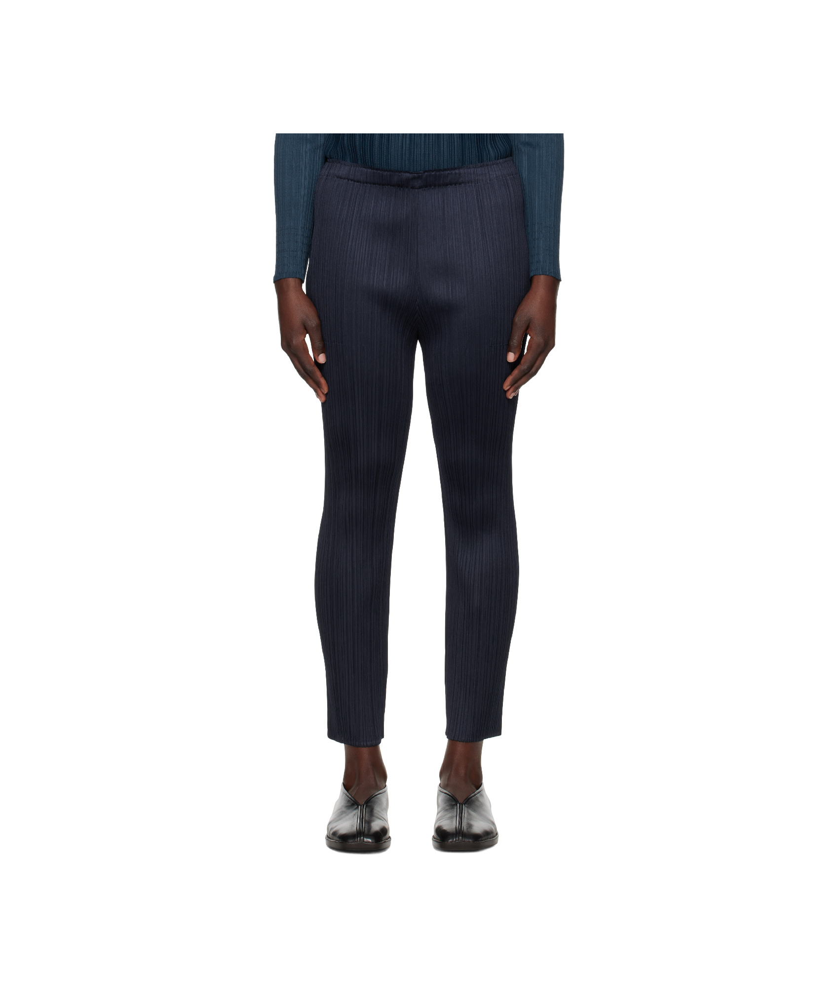 Issey Miyake Elastic Waist Casual Pants In Black