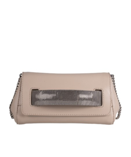 Orciani Flip Shoulder Bag In Nude