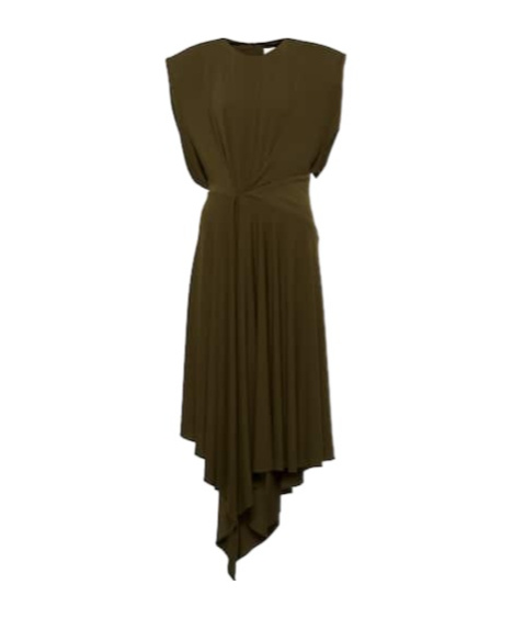 Alexandre Vauthier Asymmetric Jersey Midi Dress In Green