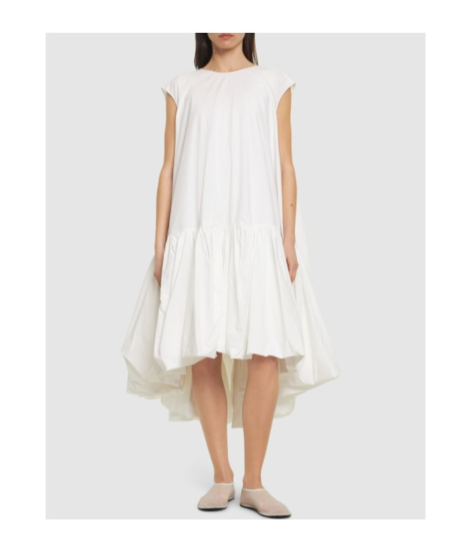 THE ROW TADAO MEDIUM LENGTH DRESS WITH LOTUS LEAF RIM