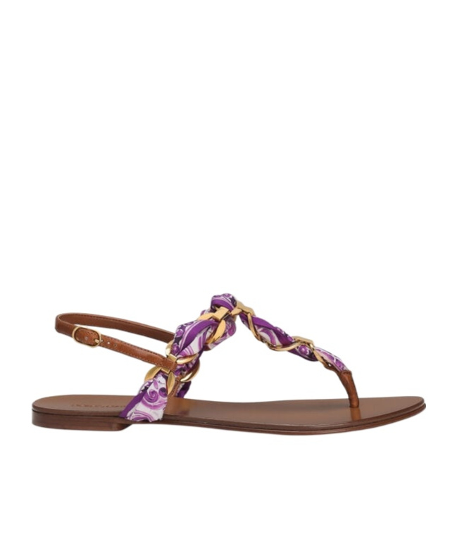 Dolce & Gabbana Dolce Gabbana Majolica Printed Twill Flip-flops