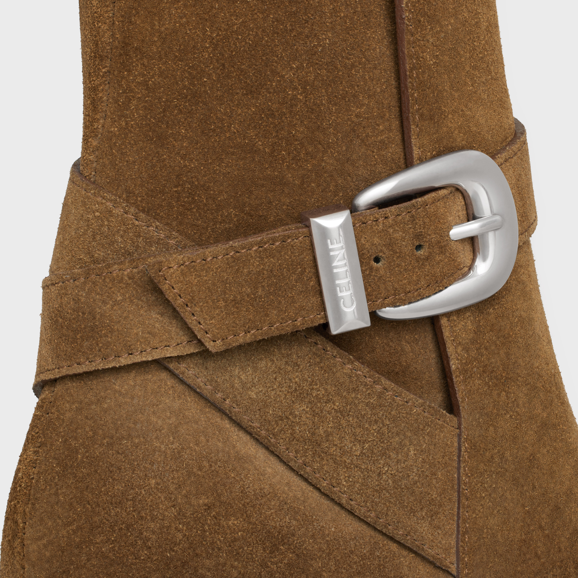 Celine Verneuil Jodphur Boot In Suede Calfskin In Brown