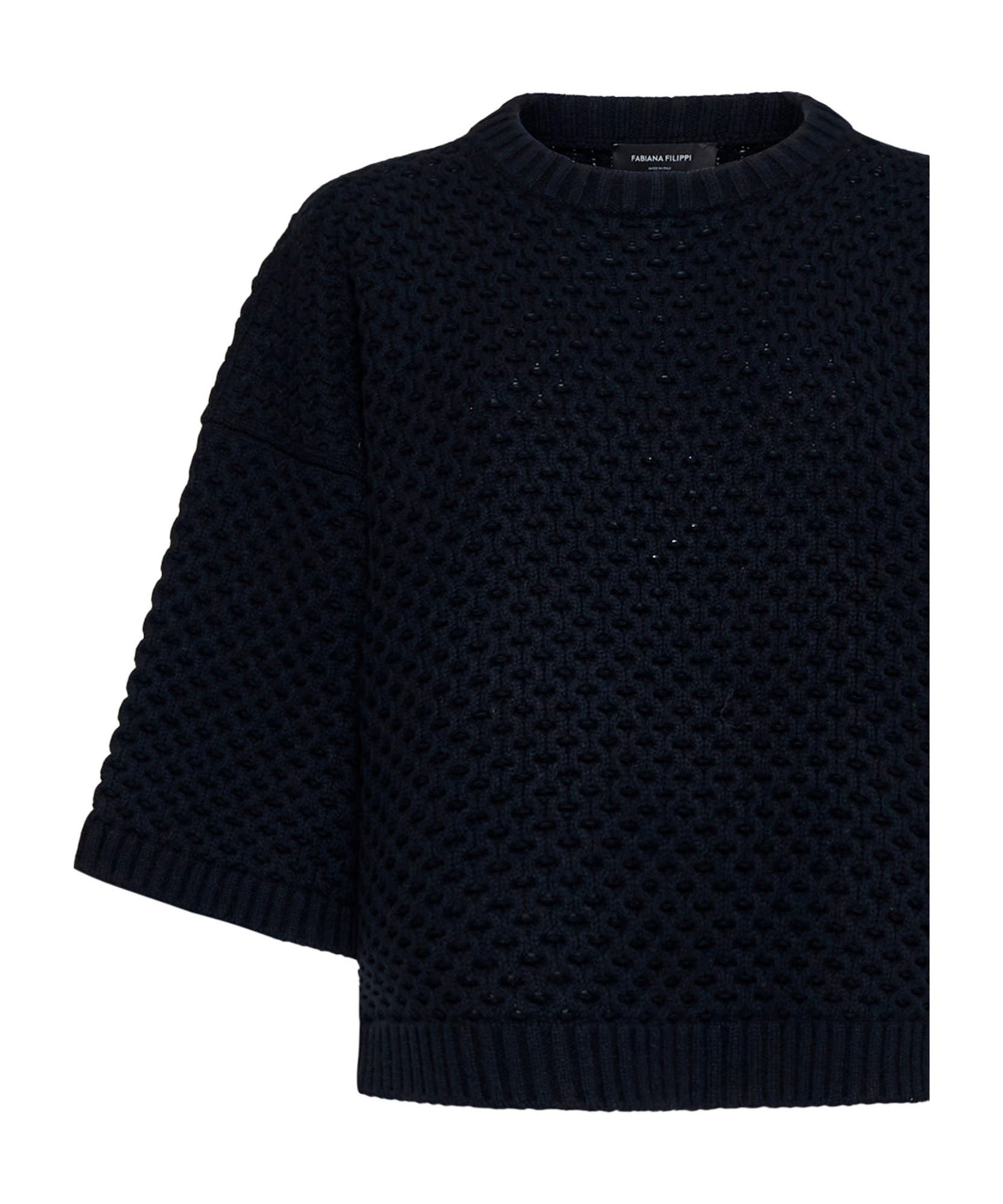 Fabiana Filippi Cropped Oversized Jumper In Black