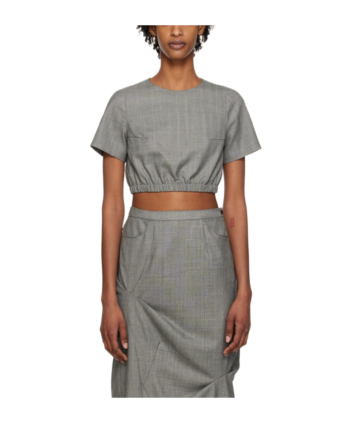 Ader Error Item O-neck Short-sleeved T-shirt In Gray