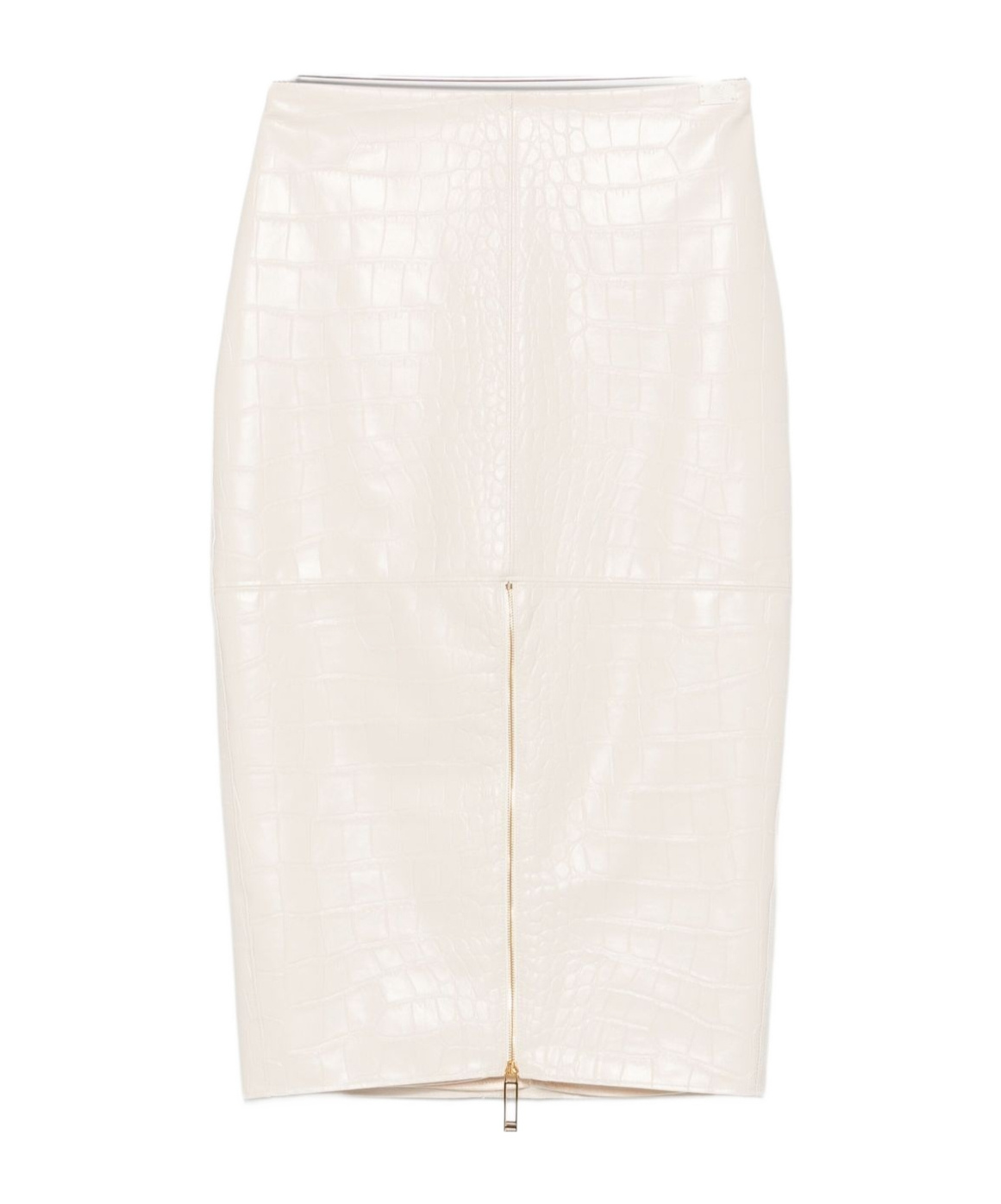 Elisabetta Franchi Crocodile-effect Zip-front Skirt In Multi