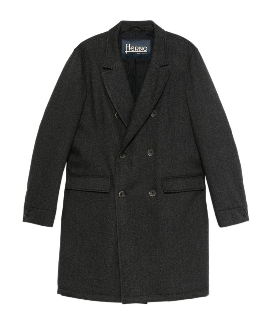 Herno Virgin Wool Coat In Black
