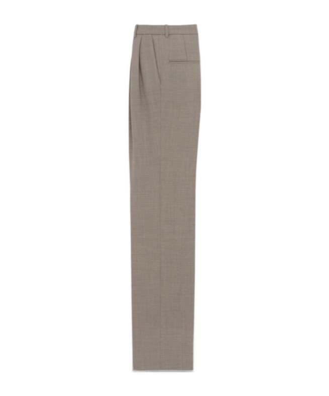 Saint Laurent Grain De Poudre Trailored Trousers In Gray