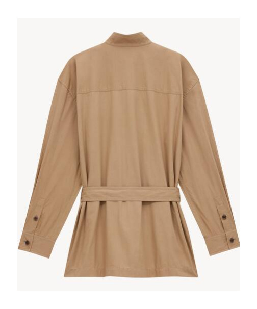 SAINT LAURENT SAINT LAURENT BUTTON DETAILED BELTED TUNIC