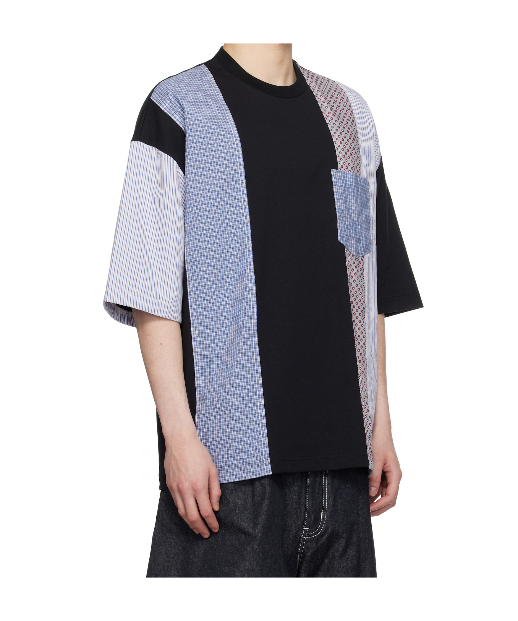Comme Des Garçons Black Multi Fabrics Mix T-shirt