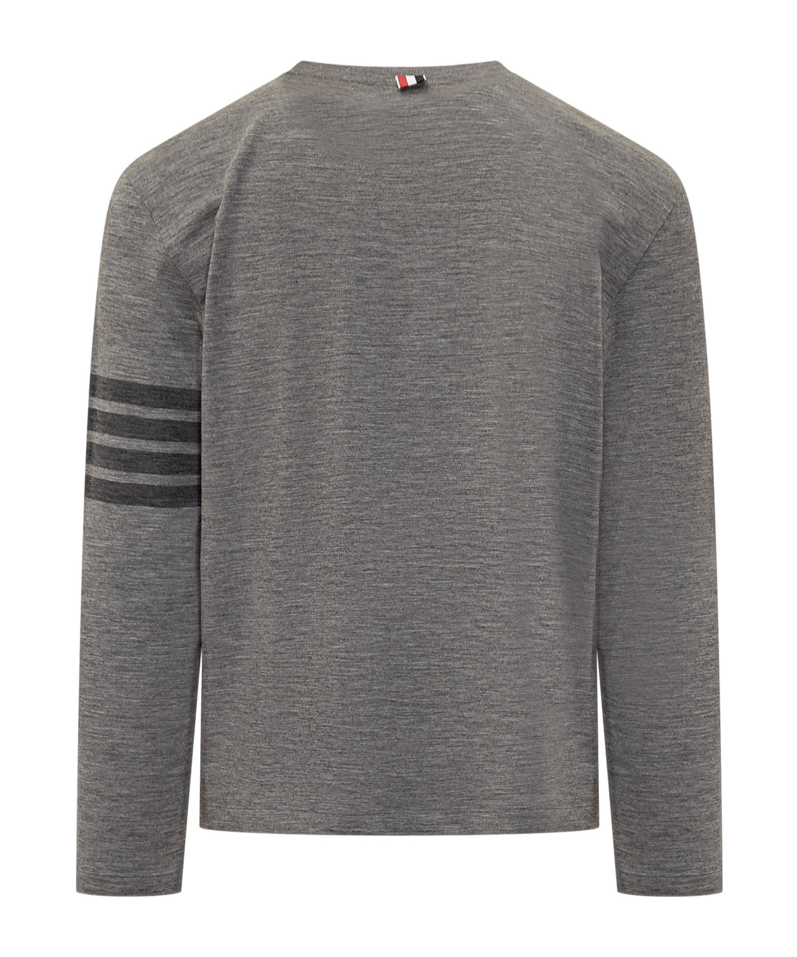 Thom Browne Striped Wool-blend Jersey T-shirt In Gray