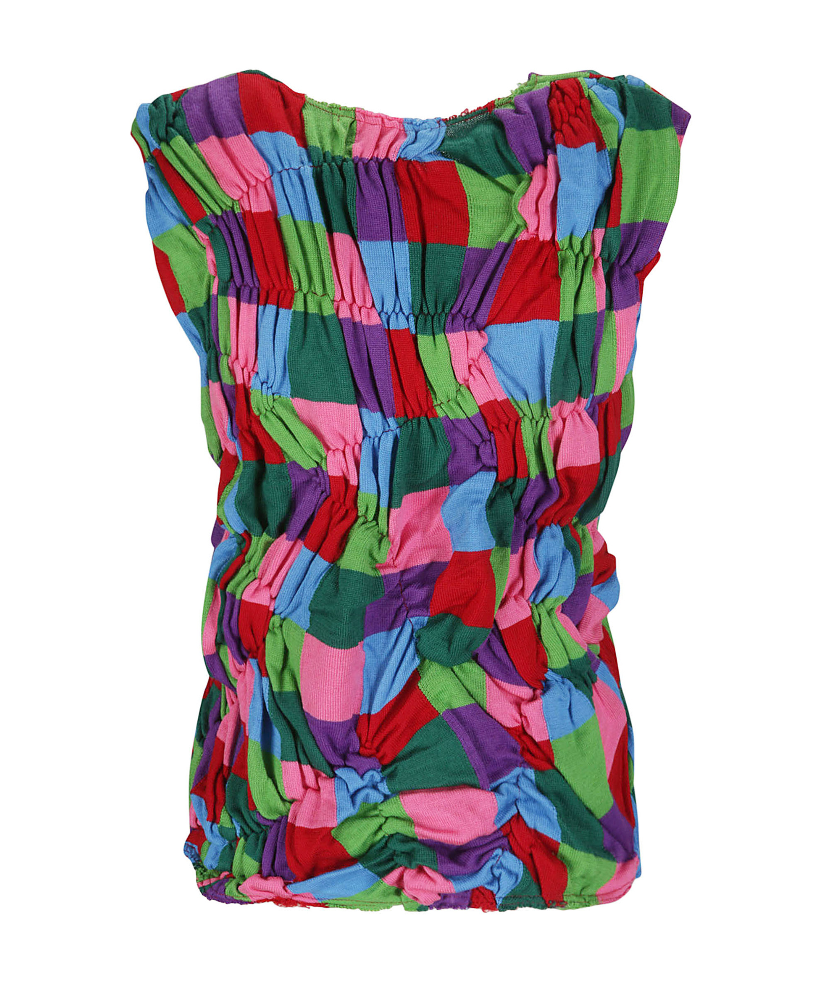 COMME DES GARÇONS COMME DES GARÇONS SHIRT PANELLED RUCHED KNITTED TOP 