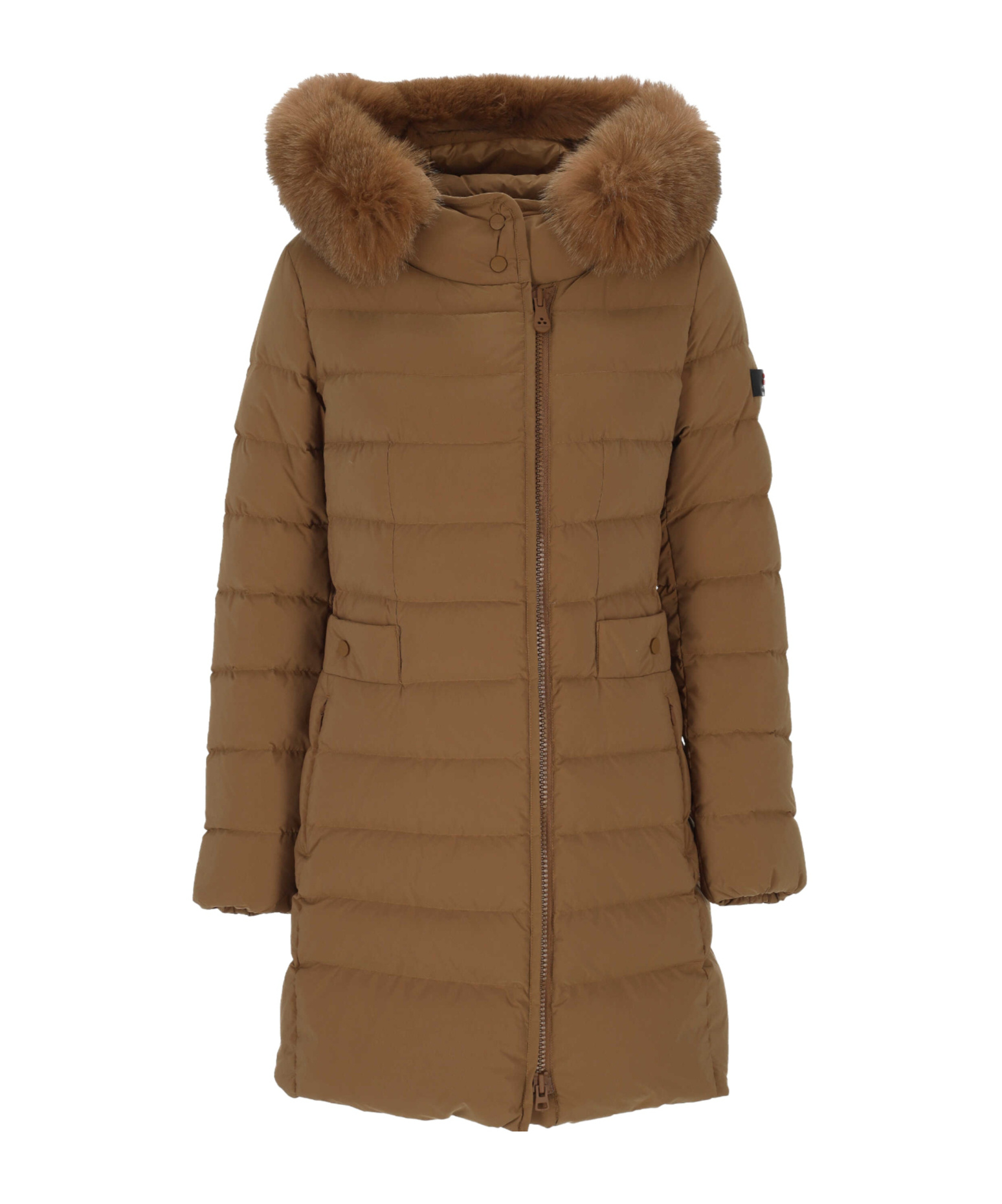 Peuterey Fur-trimmed Hooded Coat In Brown