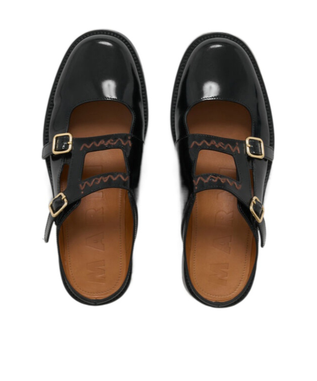 Marni Bambi 3.0 Moccasin Sabot Made Of Brushed Calfskin In Black