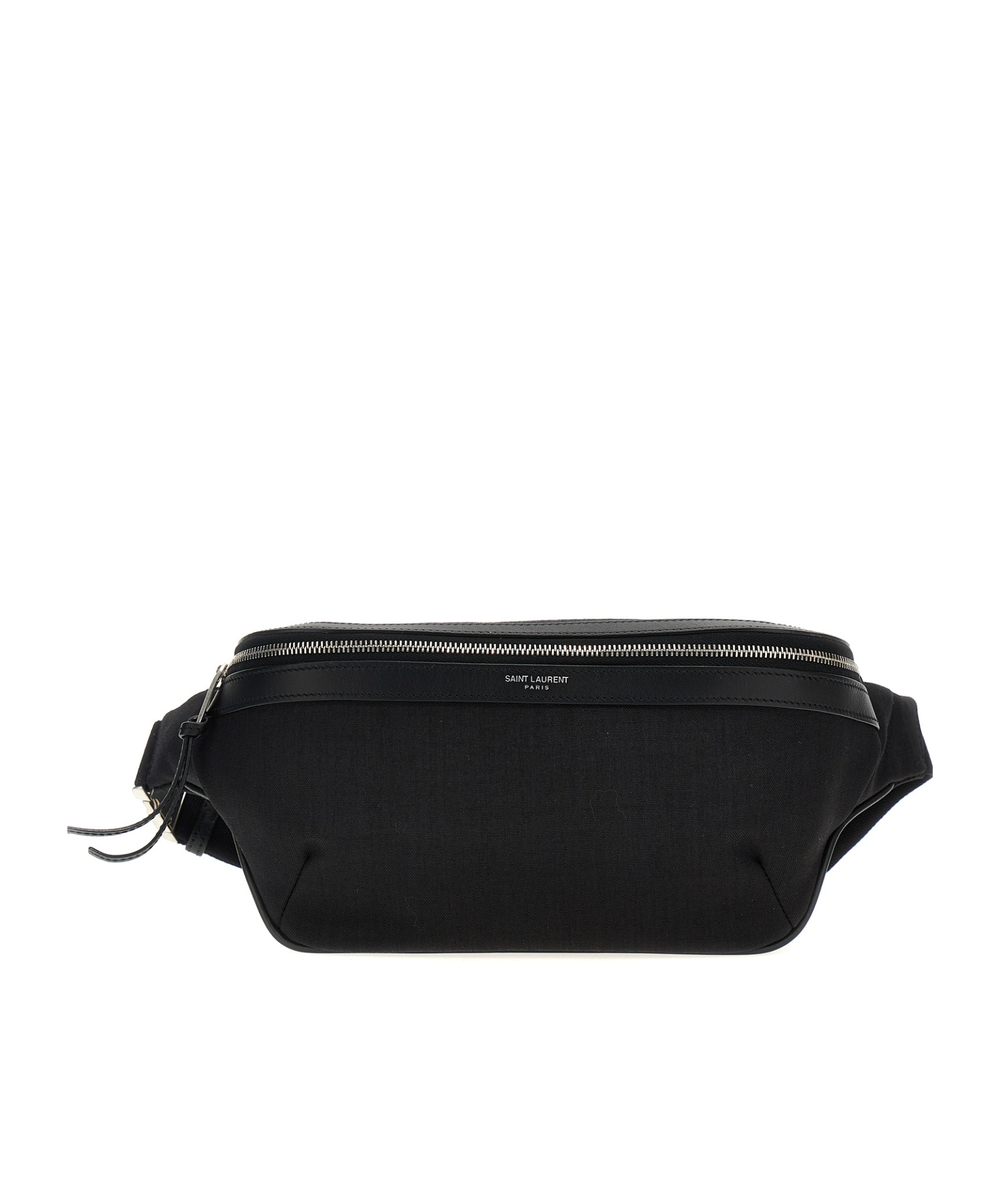 Saint Laurent Adjustable Strap Messenger Bag With Back Zip Pocket In Black