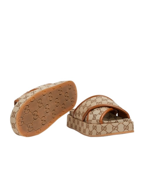 Gucci Women's Gg Platform Sandal In Nude
