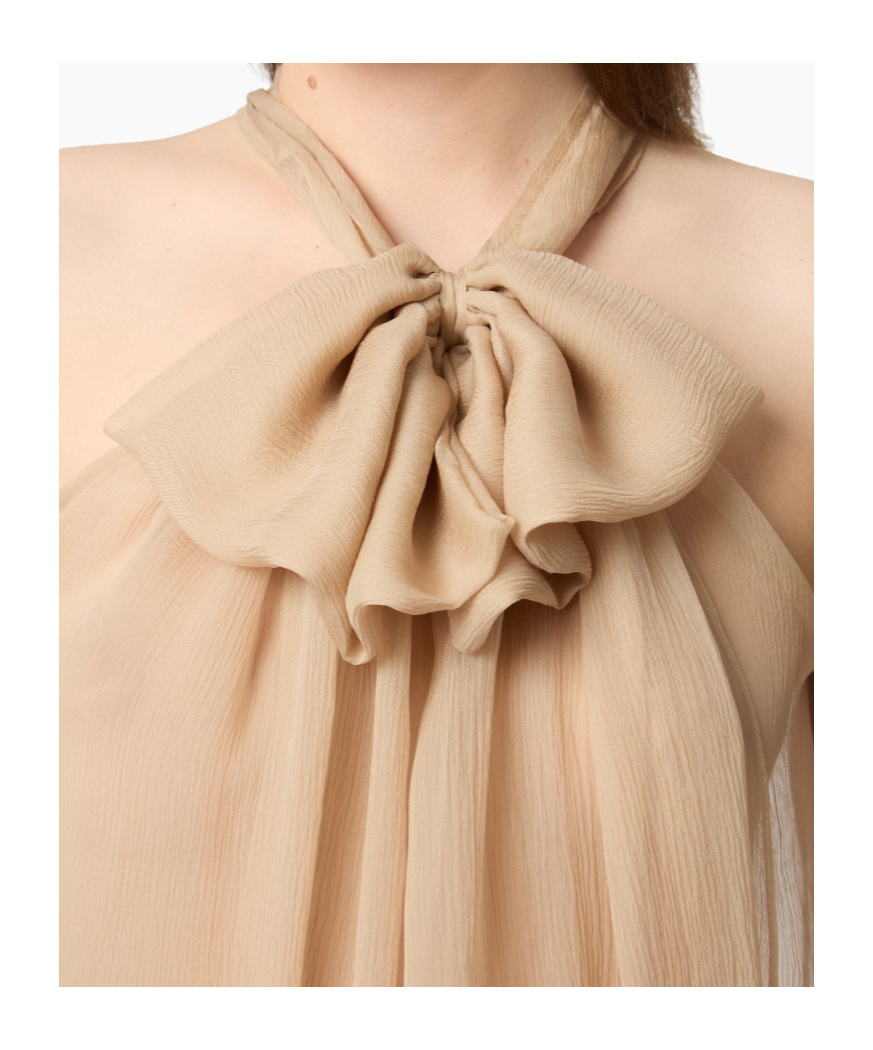 Nina Ricci Sleeveless Halter Neck Top In Neutral