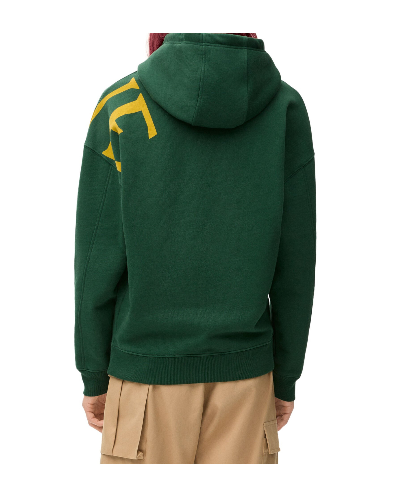 Shop Loewe Relaxed Fit Hoodie In Cotton In Green