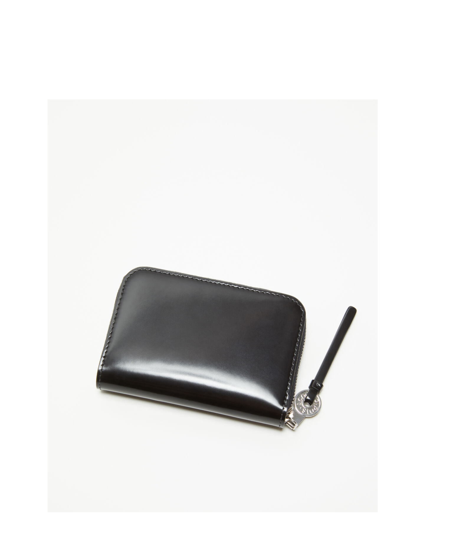 Acne Studios Zip-up Leather Wallet In Black
