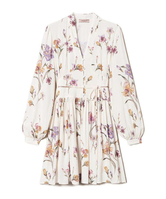 TWINSET FLORAL-PRINT MINI DRESS